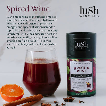 Holiday Spiced Wine Singles - Makes 8+ Organic Cocktails